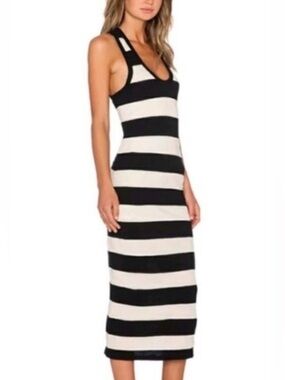 Club Monaco 100% Cashmere Black & White Racerback Dress Size S